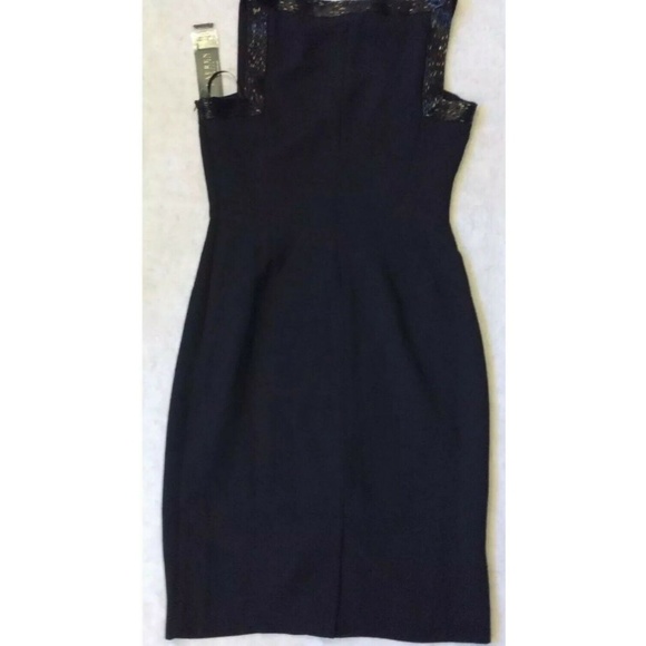 Lauren Ralph Lauren Sheath Dress Sz 6 Black Sequin - Picture 7 of 8